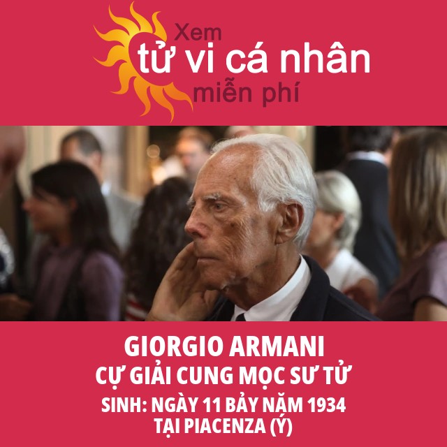 Hồ sơ Chiêm Tinh về Giorgio Armani và cung Cự Giải