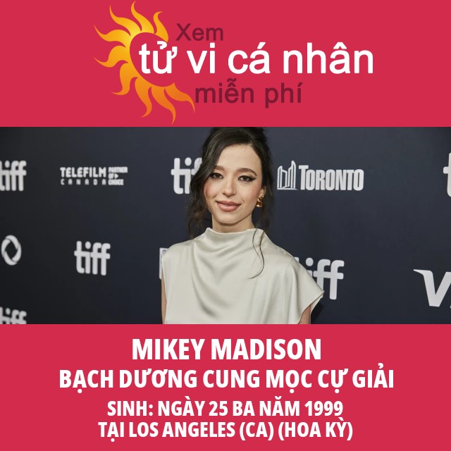 Thông tin chiêm tinh Bạch Dương của Mikey Madison