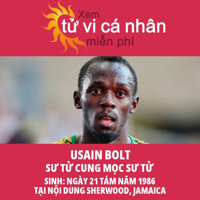 Thông tin Chiêm tinh về Cung Sư Tử của Usain Bolt đã được tối ưu hóa và chính xác hơn là: Thông tin Chiêm Tinh Cung Sư Tử của Usain Bolt.